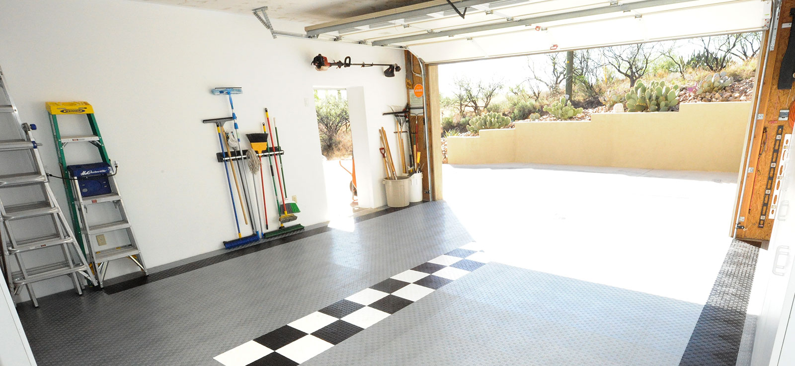 A MotorDeck Garage Floor in a home garage